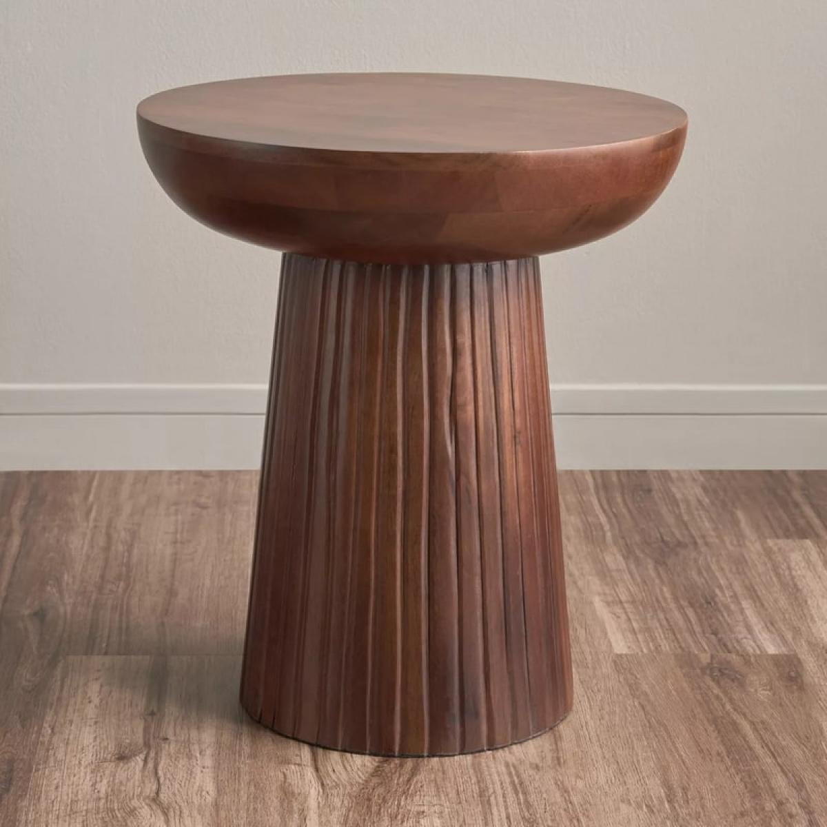 Nature's Embrace Wood Side Table