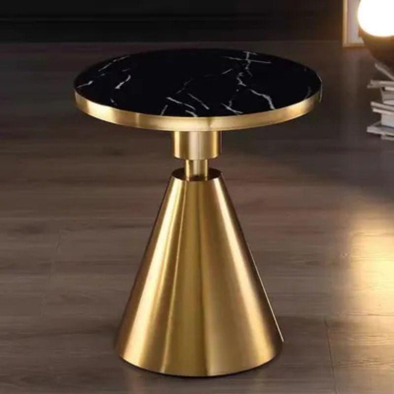 Luxury Black Round Marble Side Table