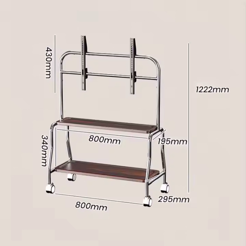Solid Wood TV Shelf with Storage – Heavy-Duty Stand for TV, Console & Media Access...