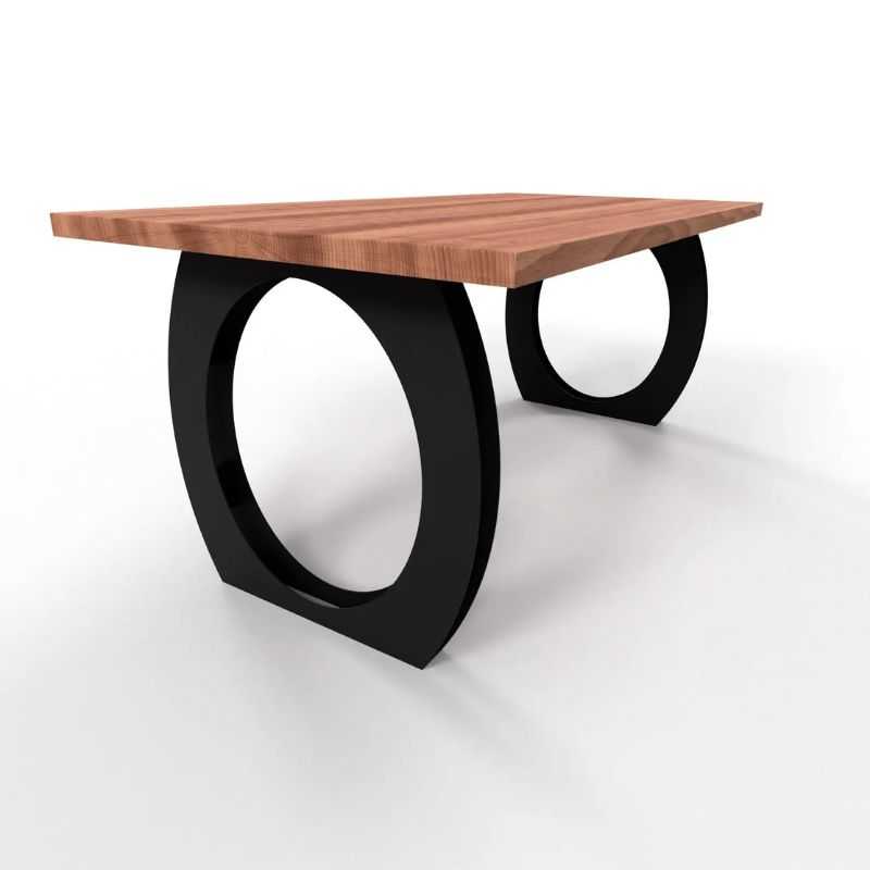 Round Table Base Circular Modern Legs Sleek Black Iron for Dining & Office Interio...