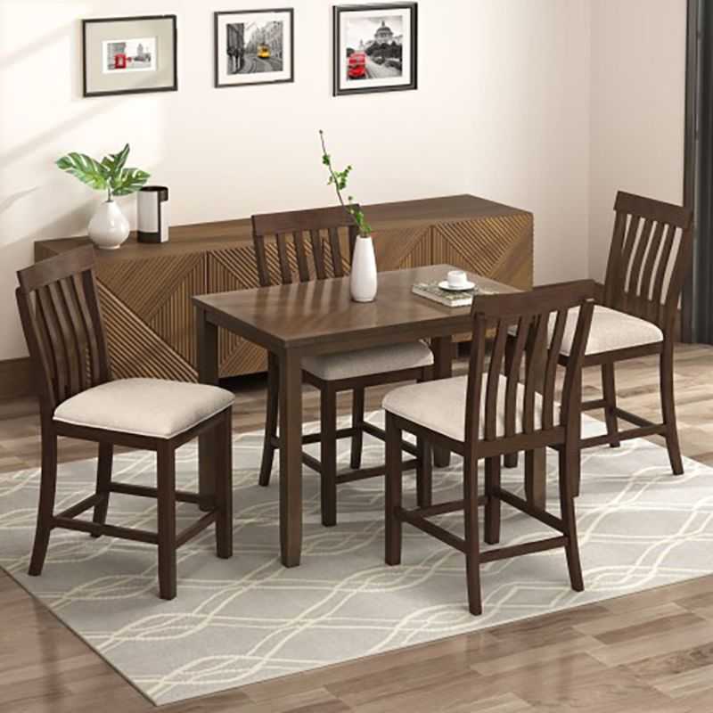 LuminaFeast Dining Table Set | Solid Sheesham Wood with Cushioned Chairs | 4-Seate...