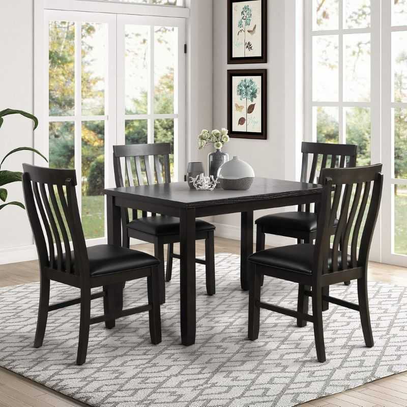 AuroralNest Sheesham Dining Table Set | Solid Wood with Cushioned Chairs | 4-Seate...