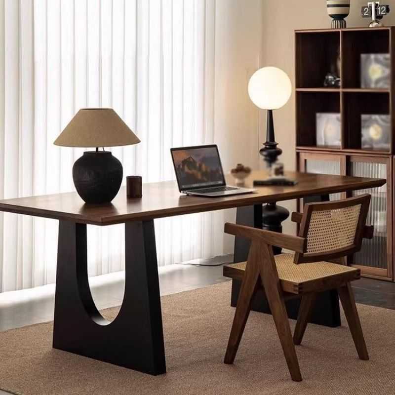 Modern Slab Dining Table | U-Shaped Metal Legs Modern Design | Acacia Wood | 60x36...