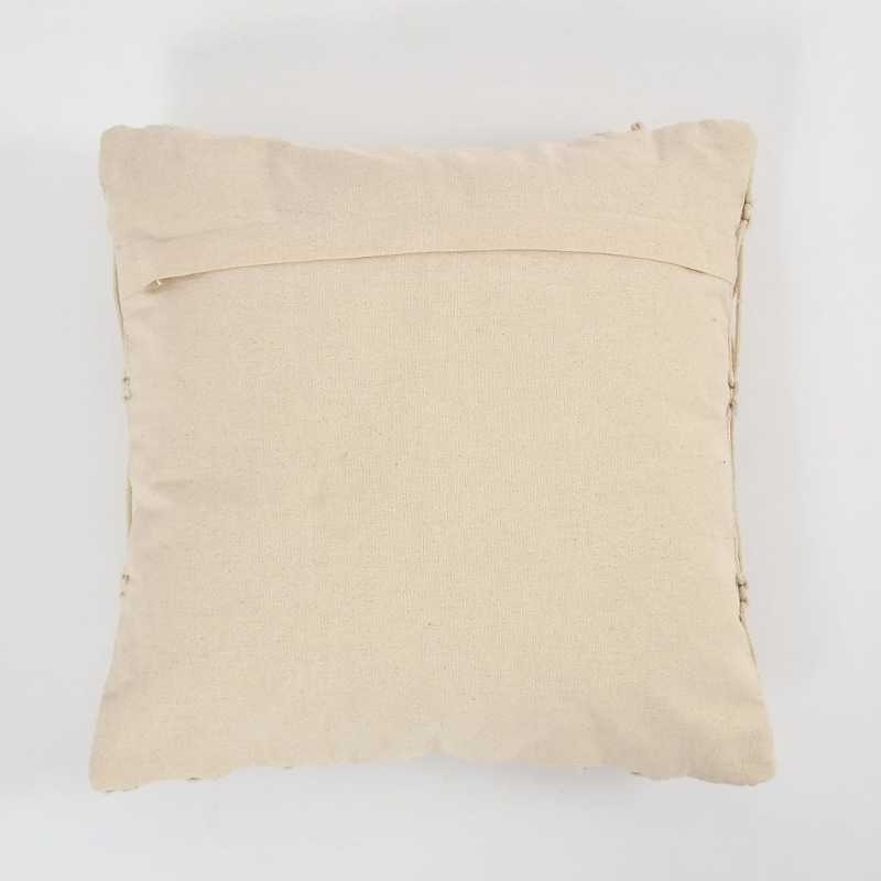 KnotLuxe Pair – Woodensure Macrame Cotton Cushion – 16x16 Inches | Hand-Knotted Ar...