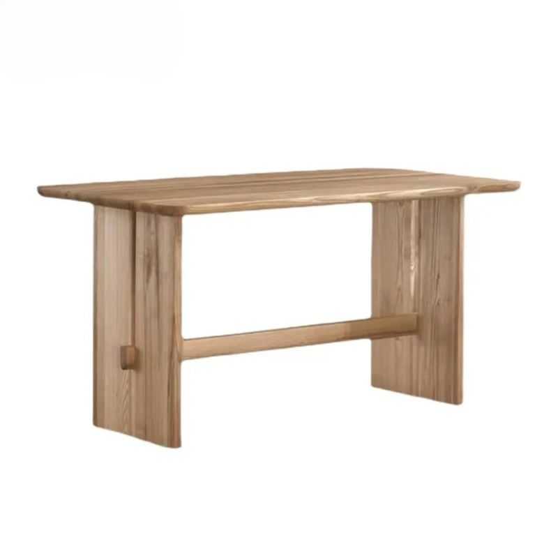 Minimalist Wooden Dining Table | Simple Braced Legs Sturdy Design | Light Acacia S...