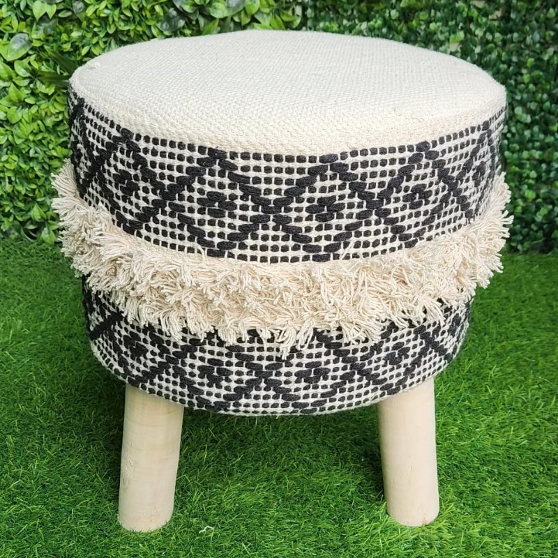 Knitted Cotton Pouf | Stool | Knitted Cotton Pouf