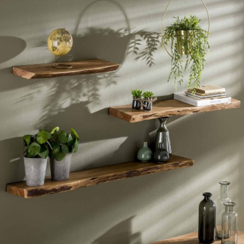 Live edge Floating shelf set of 3 | Shelf | Live edge Floating shelf set of 3