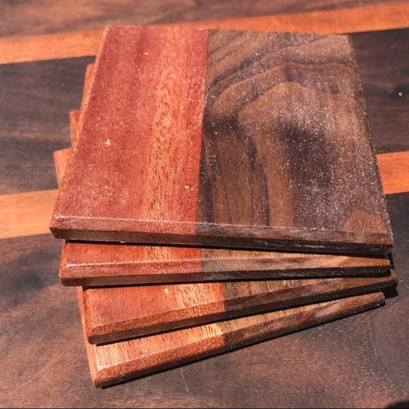 Acacia Wood Coaster Set of 4 | Coaster | Acacia Wood Coaster Set of 4