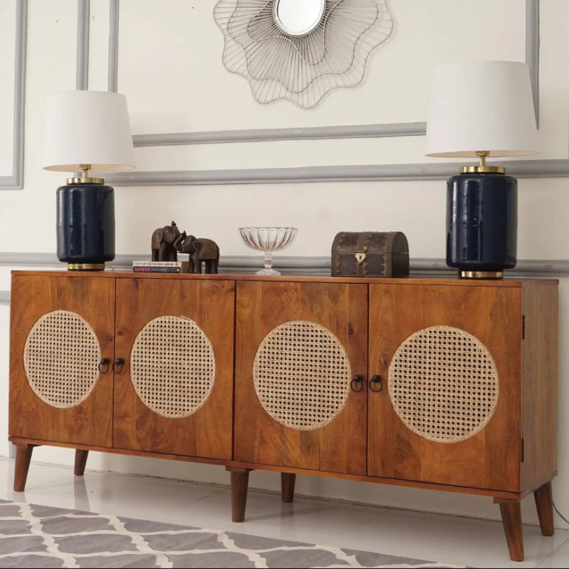 Orbit Solid Wood Sideboard and  4 Door Cabinets With Ca... | Living Room Accessories | Orbit Solid Wood Sideboard and  4 Door Cabinets With Ca...