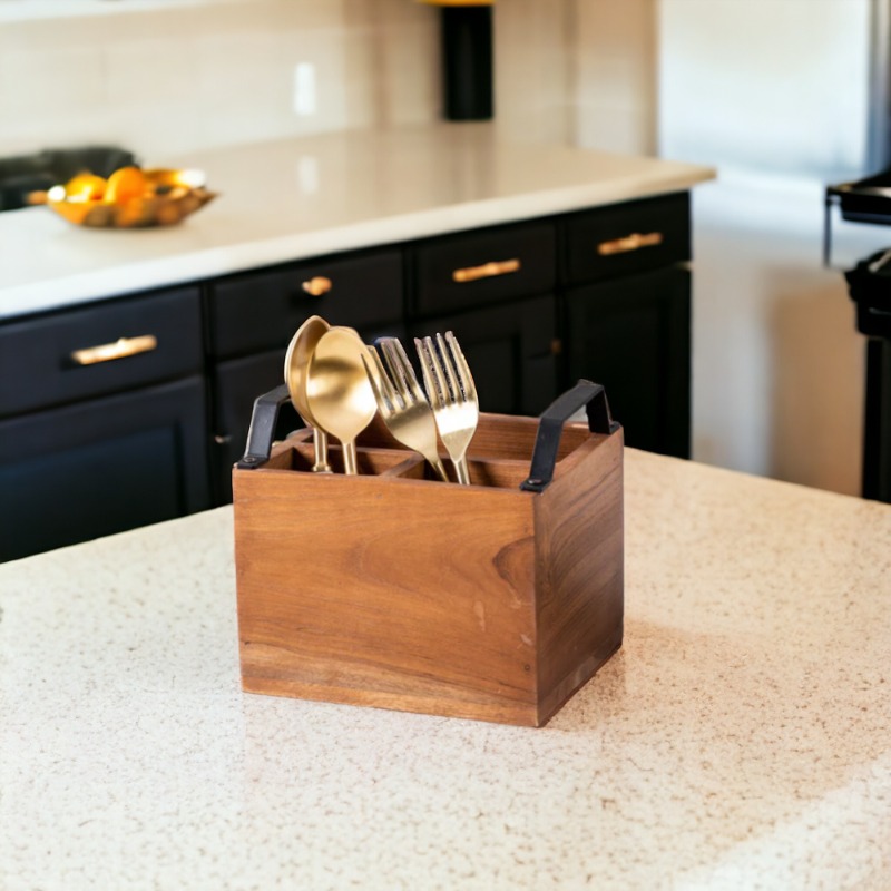 Inseparables Acacia  Wood Cutlery Holder | Cutlery Cases | Inseparables Acacia  Wood Cutlery Holder