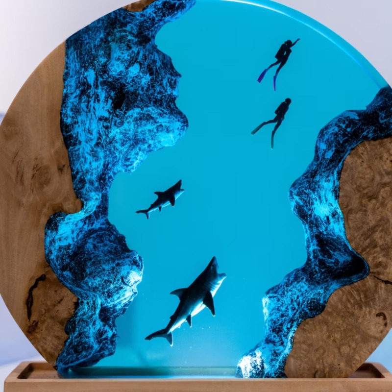 Marine Wanderer Epoxy Resin & Wood Lamp | Lamps | Marine Wanderer Epoxy Resin & Wood Lamp