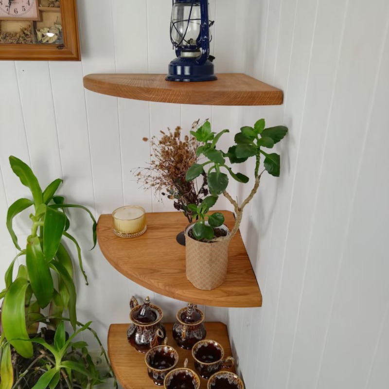 Slice Corner Solid Wood Shelf Set of 3 | Shelf | Slice Corner Solid Wood Shelf Set of 3