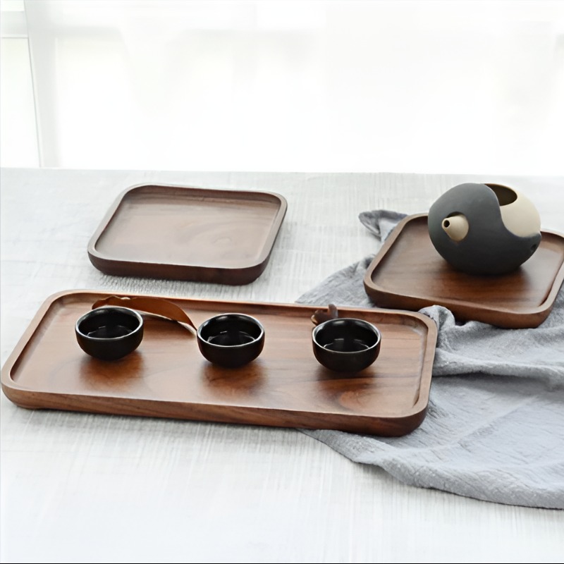 TrioServe Acacia Wood Serving Tray (Set of 3) | Tray | TrioServe Acacia Wood Serving Tray (Set of 3)