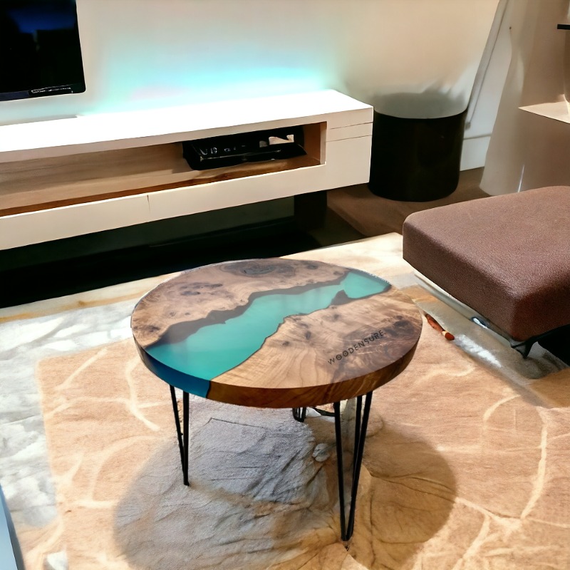 Artisan Glow Resin Side Table | Epoxy Resin Side Table | Artisan Glow Resin Side Table