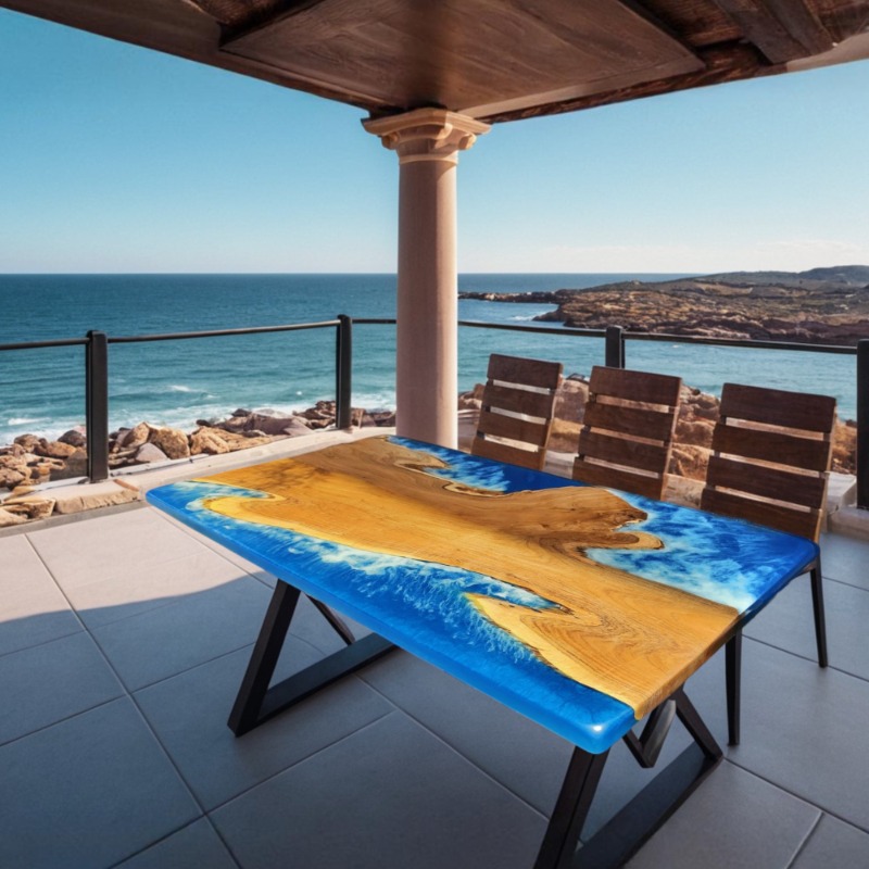 Oceanic Oasis Epoxy Resin Dining Table | Epoxy Resin Dining Table | Oceanic Oasis Epoxy Resin Dining Table