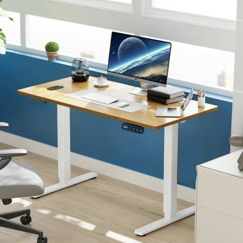 Vantexa cream standing desk with white legs