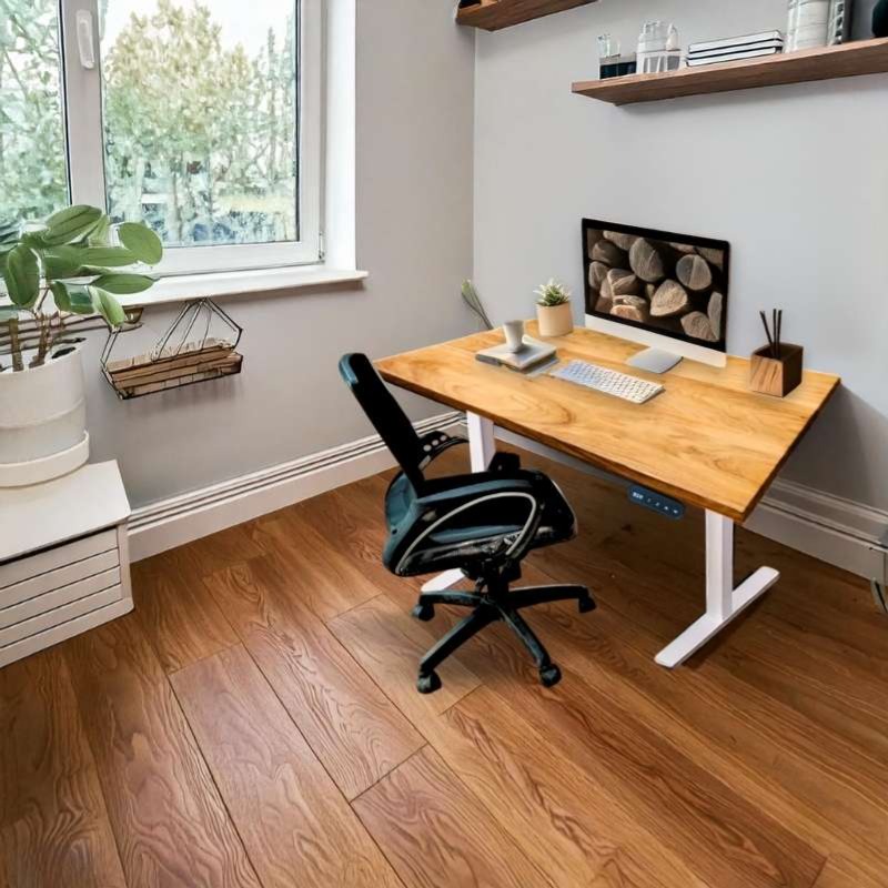 Height-Adjustable Standing Desk with Pure Solidwood Tab...
