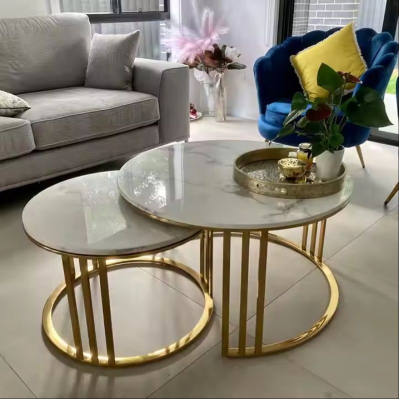 Centrello Marble Nesting Table Set of 2