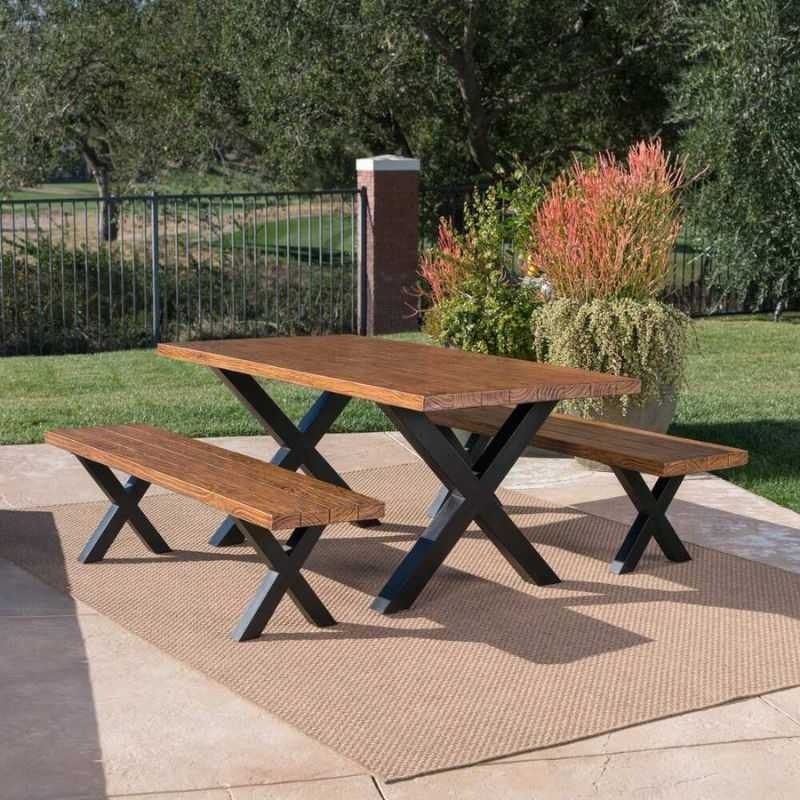 Solid Hardwood Acacia Wood Dining Table | Rustic Patio ...