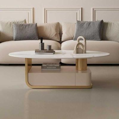 Selene Marble Luxury Center Table with Gold Frame | Modern Elegance Living Room Ce...